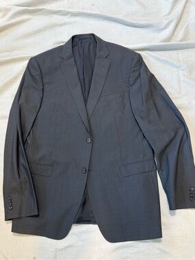 Z Zegna Men’s Grey Two-Button Blazer